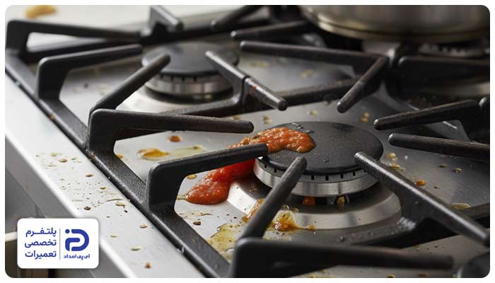 ریختن مواد غذایی بر روی اجاق گاز