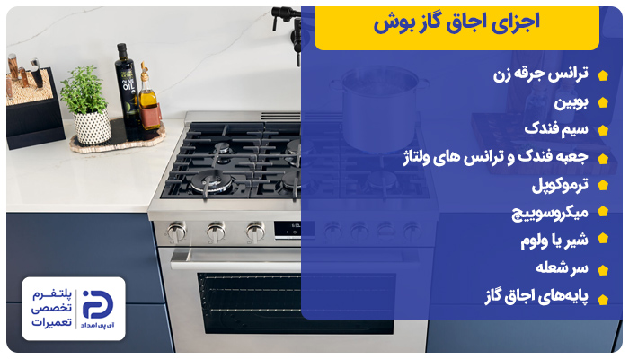 اجزای اجاق گاز بوش