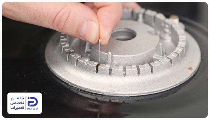 گرفتگی مشعل علت قرمز سوختن شعله اجاق گاز