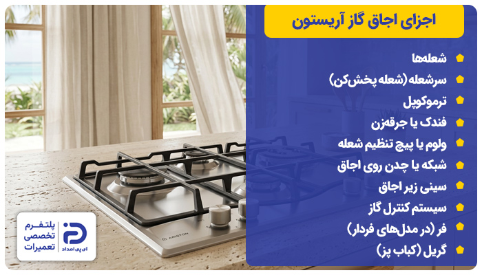 اجزای اجاق گاز آریستون