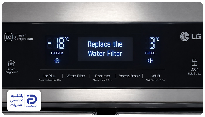 علامت "replace the water filter" یعنی چه؟