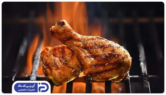 پخت جوجه کباب با برنامه ماکرو + گریل (Grill + Micro)