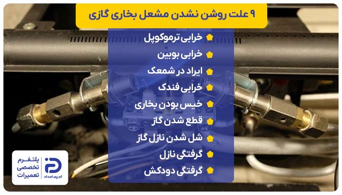 علت روشن نشدن مشعل بخاری گازی