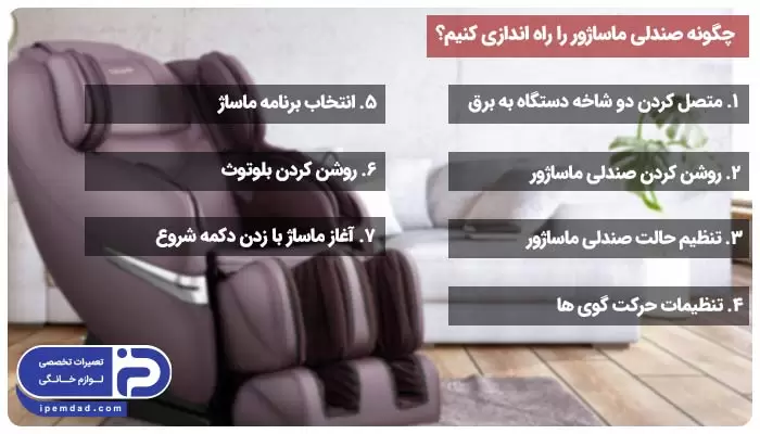 چگونه صندلی ماساژور را راه اندازی کنیم؟
