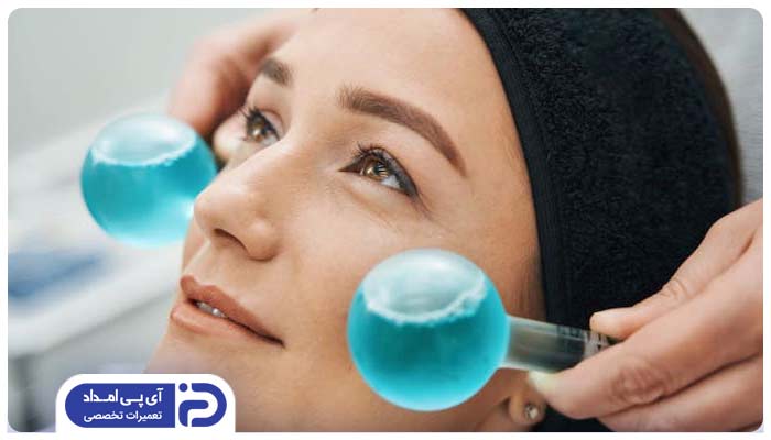 نحوه ماساژ صورت با آیس رولر
