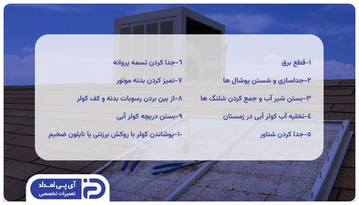 مراحل جمع آوری کولر آبی در زمستان