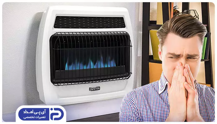 بوی گاز از بخاری روشن به مشام می رسد