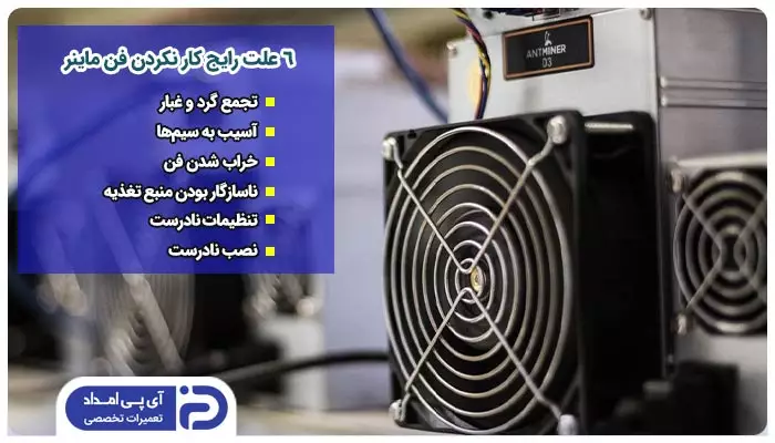 6 علت رایج کار نکردن فن ماینر