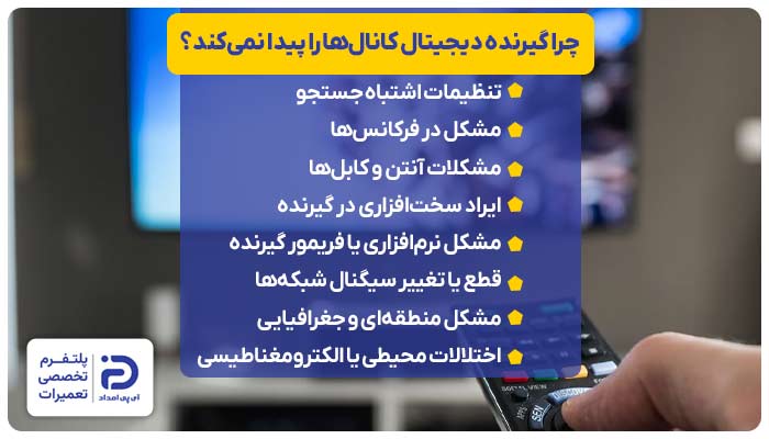 چرا گیرنده دیجیتال کانال‌ها را پیدا نمی‌کند؟