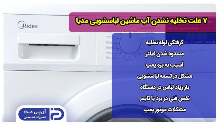 7 علت تخلیه نشدن آب ماشین لباسشویی مدیا