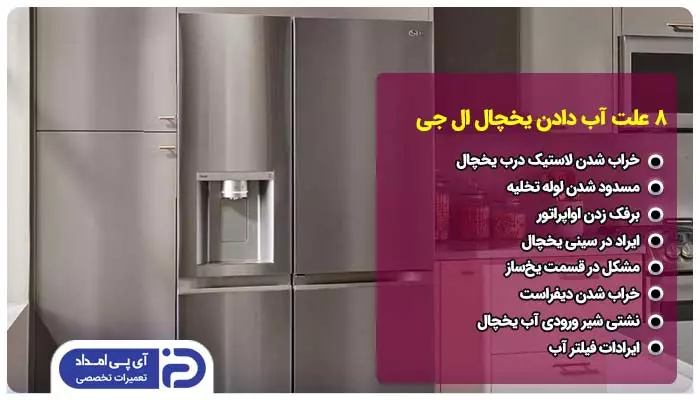 8 علت آب دادن یخچال ال جی 