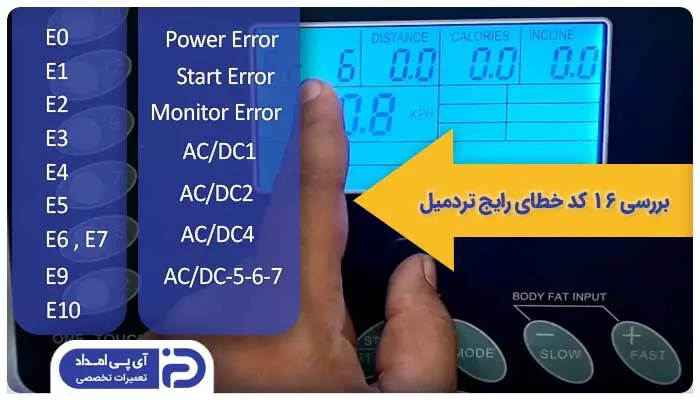 بررسی 16 کد خطای رایج تردمیل