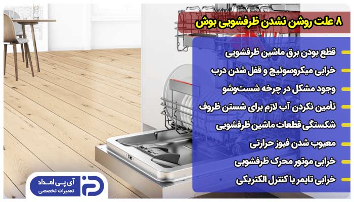 8 علت روشن نشدن ظرفشویی بوش