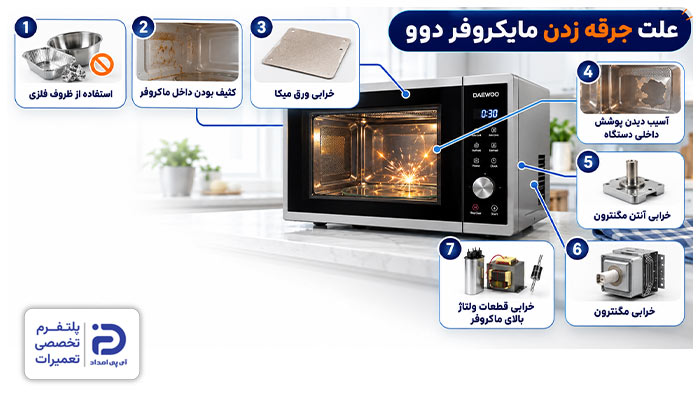 علت جرقه زدن ماکروفر دوو