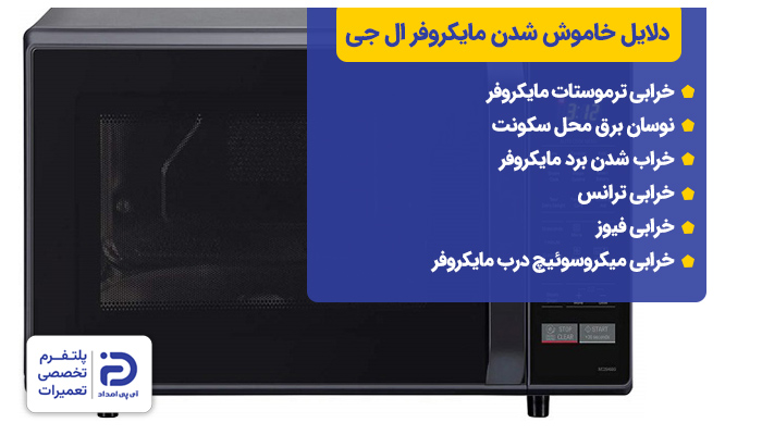 دلایل خاموش شدن مایکروفر ال جی