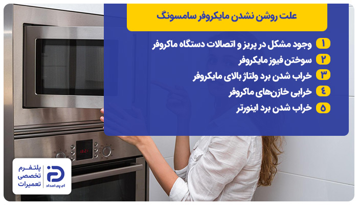 علت روشن نشدن ماکروفر سامسونگ