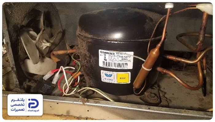 خرابی کمپرسور علت گرم شدن یخچال سامسونگ