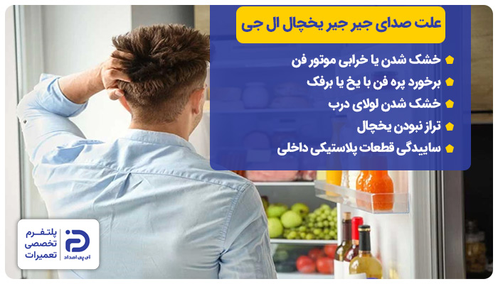علت صدای جیر جیر یخچال ال جی