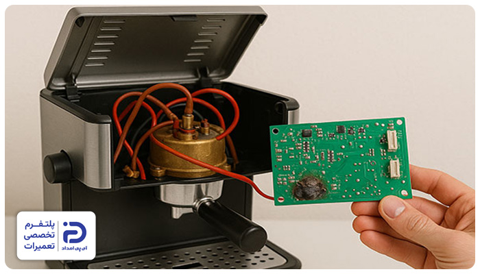 خرابی برد الکترونیکی، از دلایل قهوه ندادن اسپرسوساز