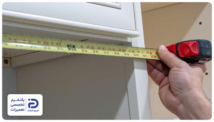 اندازه‌گیری فضای کابینت برای نصب ماکروفر