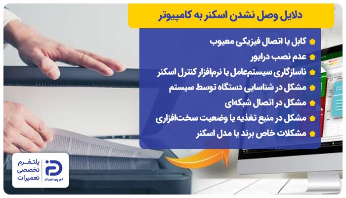 بررسی دلایل وصل نشدن اسکنر به کامپیوتر