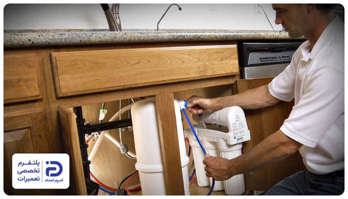 آماده‌سازی و تخلیه فشار سیستم برای هواگیری دستگاه تصفیه آب خانگی