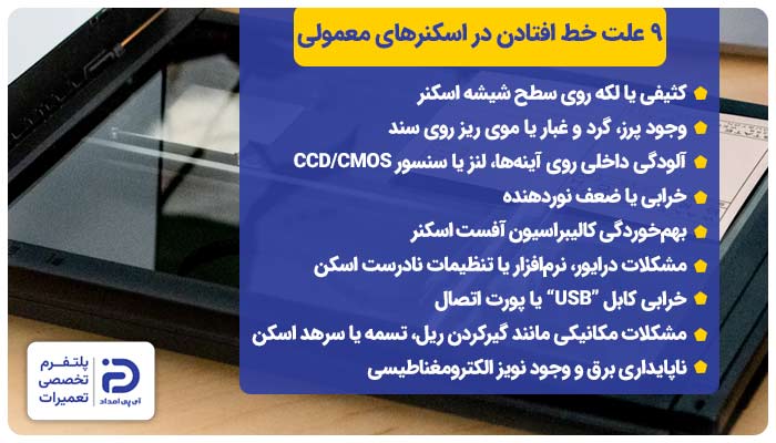 9 علت خط افتادن در اسکنرهای معمولی