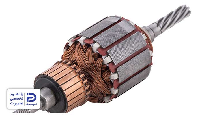 هرز شدن محور آرمیچر در محل اتصال به مارپیچ