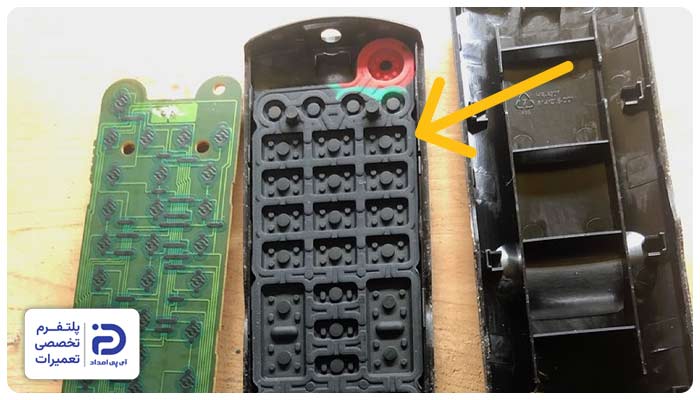 کثیفی، آلودگی یا چسبندگی زیر دکمهها