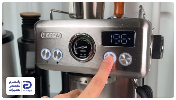 گرم شدن المنت و رسیدن به دمای مناسب اسپرسوساز
