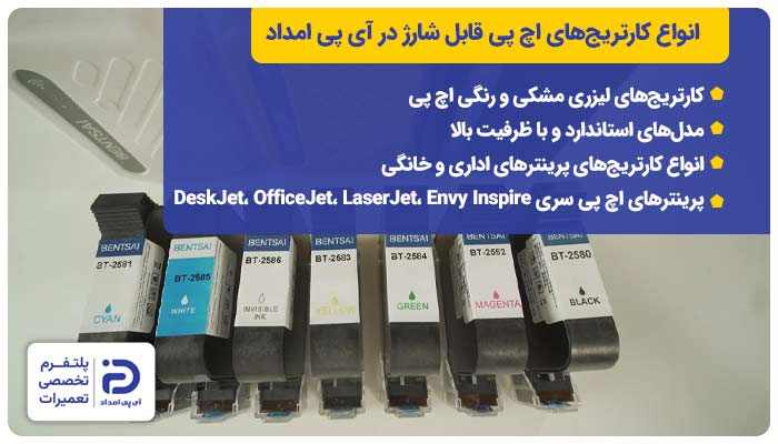 انواع کارتریجهای اچ پی قابل شارژ در آی پی امداد