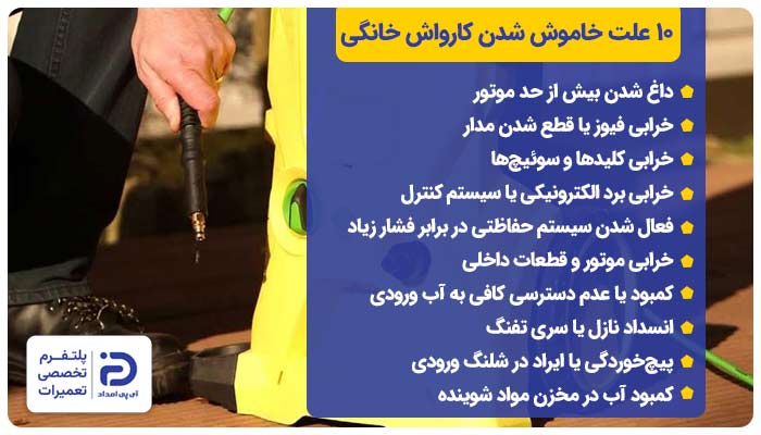 چرا کارواش خانگی خاموش می‌شود؟