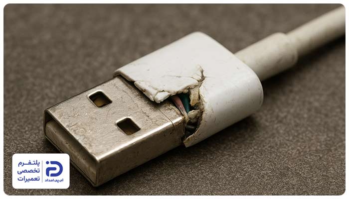 باتری فرسوده یا خراب) یه عکس از باتری لیتیوم یونی روی برد