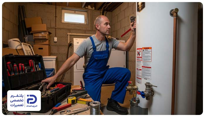 بررسی و تعویض قطعات داخلی منبع موتورخانه