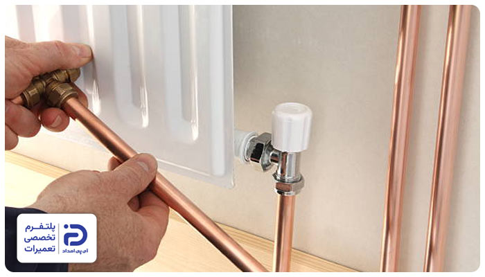 اتصال رادیاتور شوفاژ به لوله‌های آب گرم