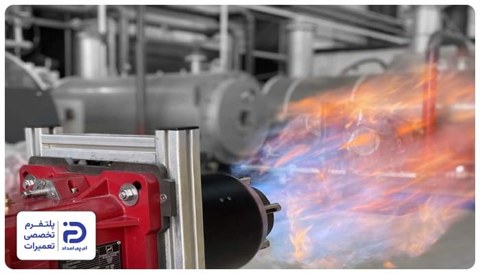 پس زدن شعله مشعل گازی موتورخانه