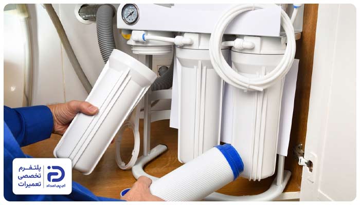 نصب نادرست فیلترها از دلایل سوت کشیدن دستگاه تصفیه آب خانگی