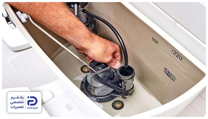 نصب و اتصال قطعات داخلی فلاش تانک