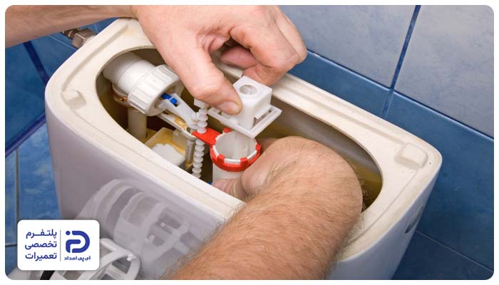 نصب سیفون توالت فرنگی و واشر آب‌بندی