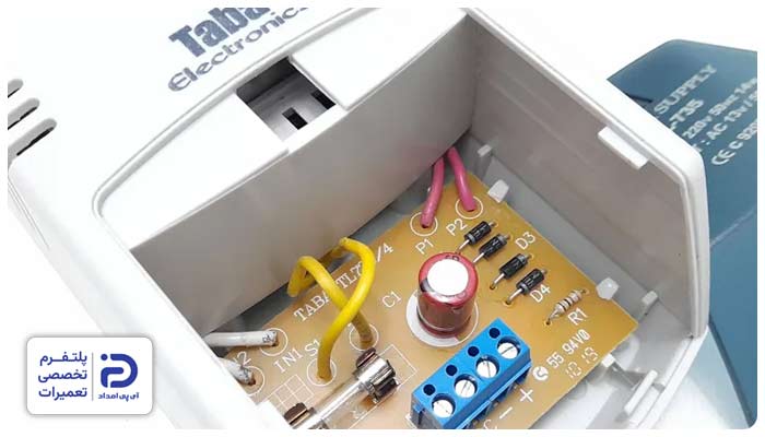 اتصال کوتاه در مدار یکی از علت های داغ شدن ترانس آیفون تصویری 