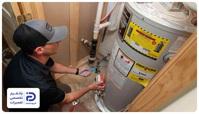 مراحل تعویض منبع قدیمی موتورخانه