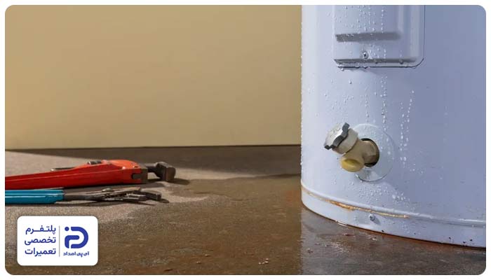 نشت آب از منبع دوجداره موتورخانه