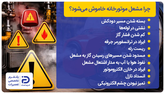 چرا مشعل موتورخانه خاموش می‌شود؟