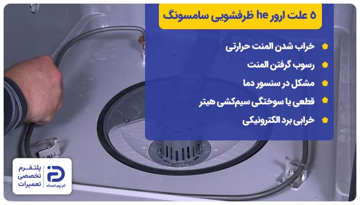 5 علت ارور HE ماشین ظرفشویی سامسونگ