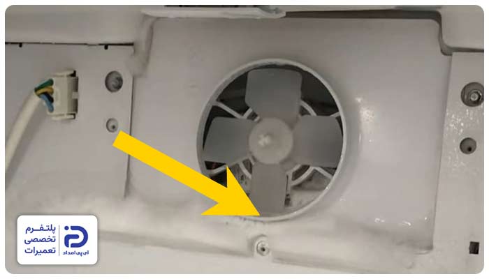 خرابی فنهای گردش هوا یکی از علتهای ارور f1 یخچال اسنوا