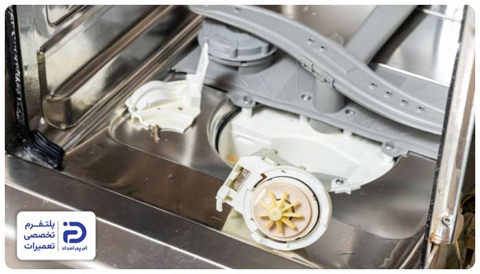 خرابی یا انسداد پمپ تخلیه از دلایل ارور e1 ماشین ظرفشویی ال جی
