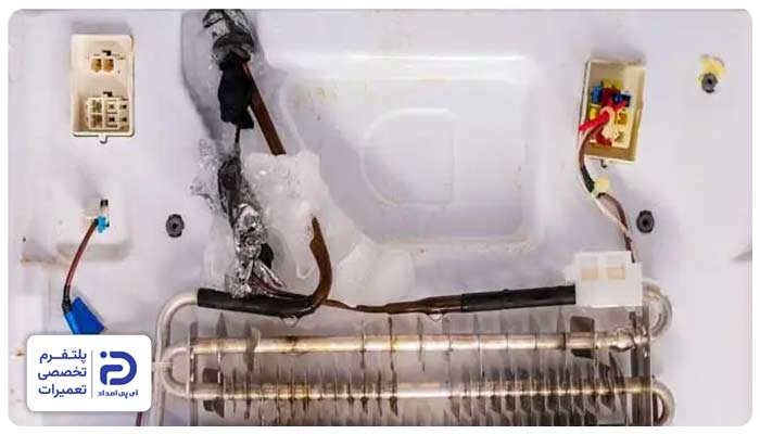 یخ زدن سنسور علت ارور d5 یخچال امرسان