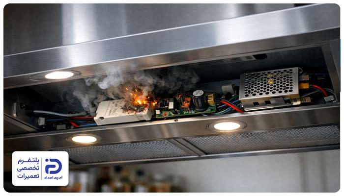 خرابی درایور یا ترانس علت چشمک زدن چراغ هود