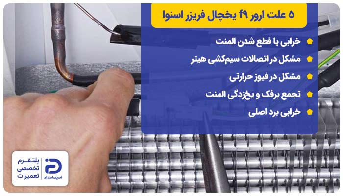 5 علت ارور f9 یخچال فریزر اسنوا
