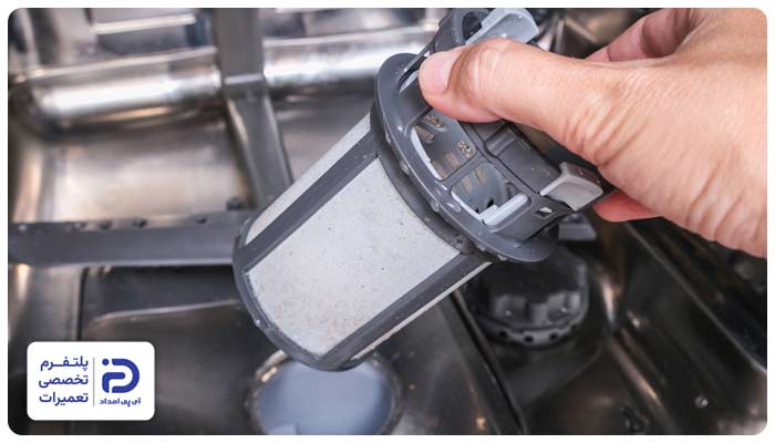 گرفتگی فیلتر تخلیه از دلایل ارور LE ظرفشویی سامسونگ